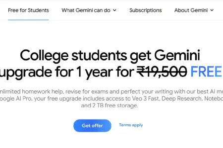 Google Gemini Free AI Pro Plan for students